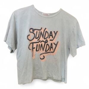 CAUTION TO THE WIND Sunday Funday Cropped Tee - Medium
